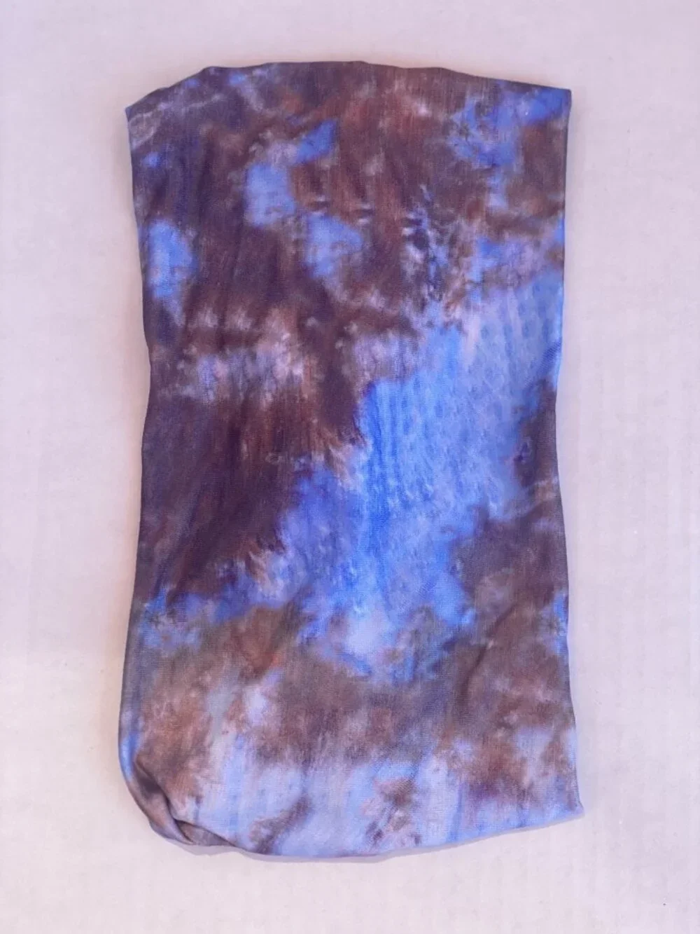 Women Headband Wide Turban Boho Knotted Blue Tie Dye New